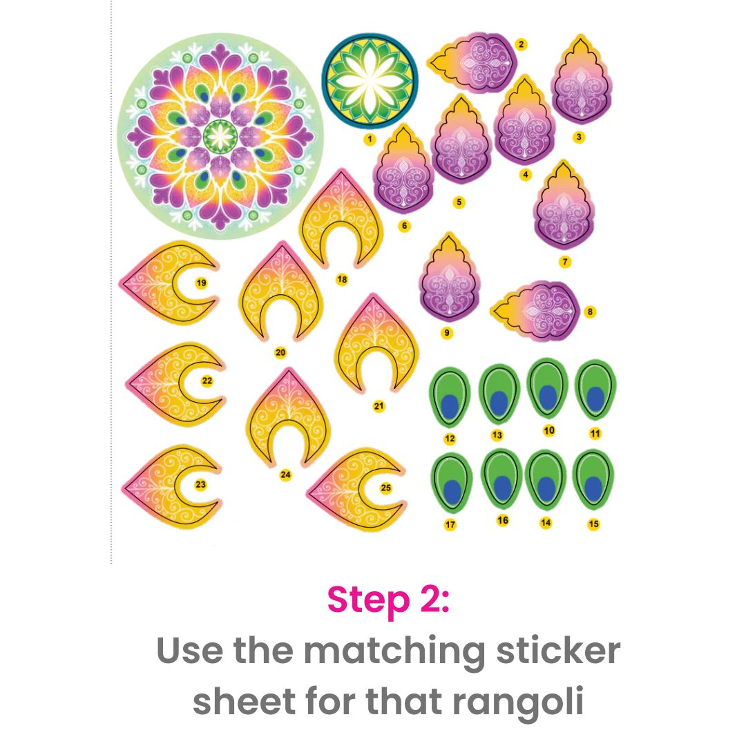 Rangoli With Stickers: Diwali Activity Book