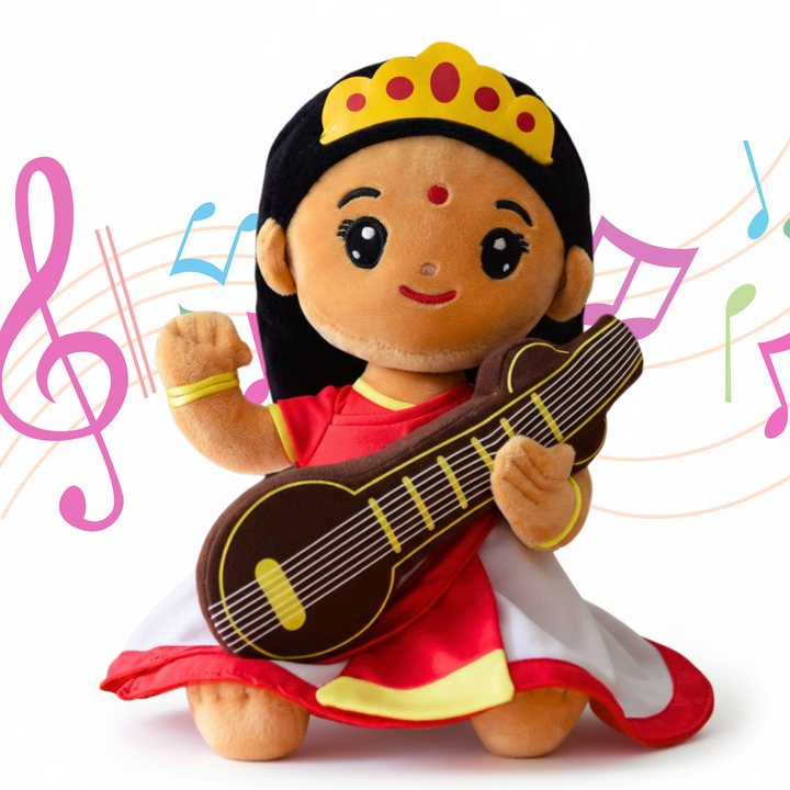 Saraswati Devi (Medium 11") Mantra Singing Plush Toy