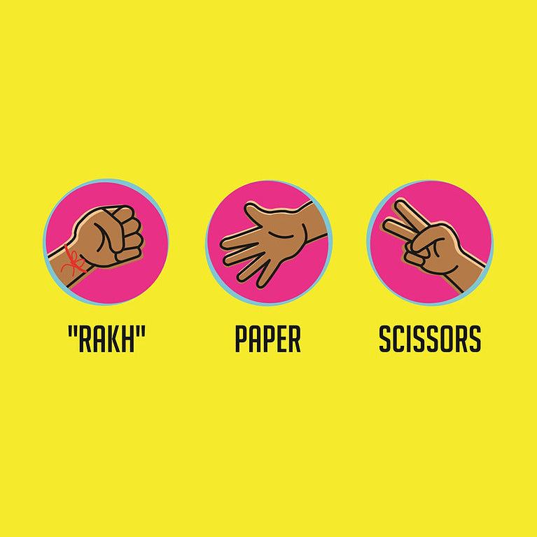 Rakhi + Raksha Bandhan Greeting Card: Rock, Paper, Scissor | Modi Toys